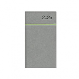 Zsebnaptár, álló elrendezésű, TOPTIMER, "Young", szürke-zöld
